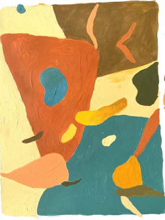 Sketchbook page, figures worked in loose line and colour