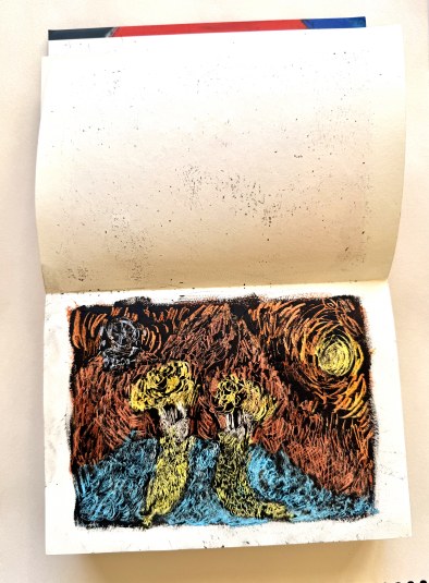 Preliminary sketch tracing the early formation of a painting
